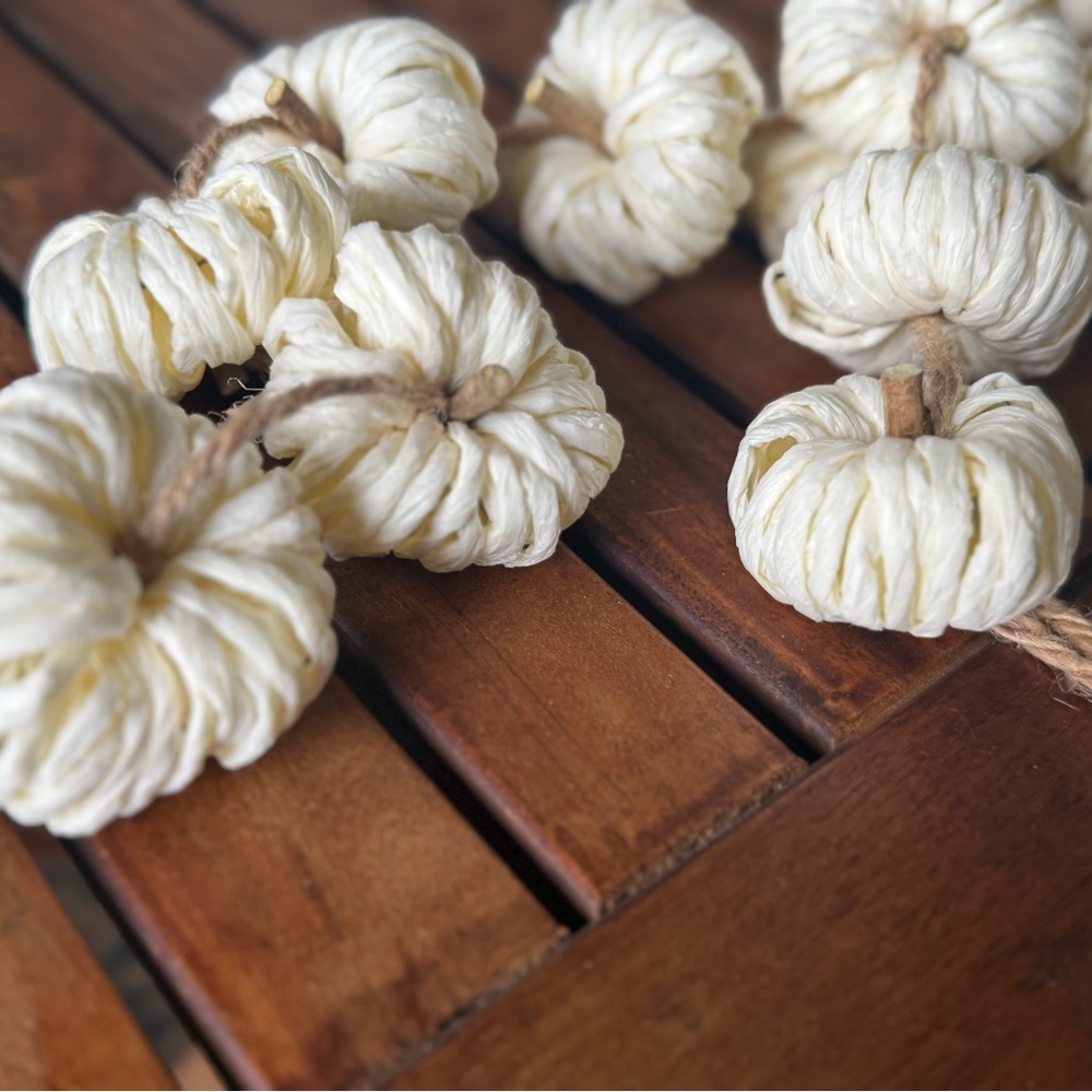 Ridgefield Home 6ft Pumpkin Garland Raffia Fall Farmhouse Decor